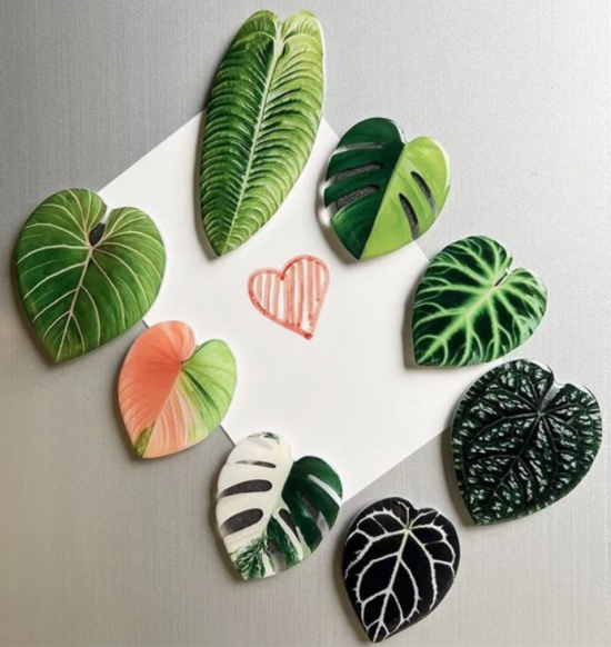 Groene bladeren magneten (8 stuks) 1 van de magneetshop.nl
