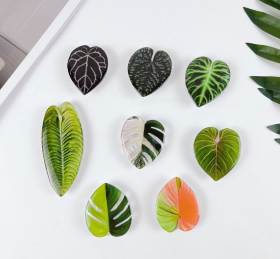 Groene bladeren magneten (8 stuks) 2 van de magneetshop.nl