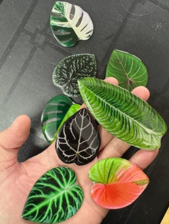 Groene bladeren magneten (8 stuks) 11 van de magneetshop.nl