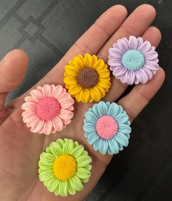 Kleurrijke bloem magneten (5 stuks) 3 van demagneetshop.nl