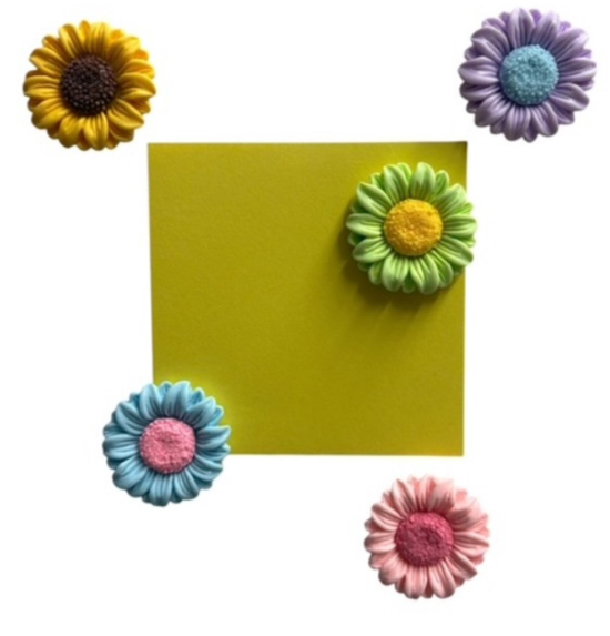 Kleurrijke bloem magneten (5 stuks) 1 van demagneetshop.nl
