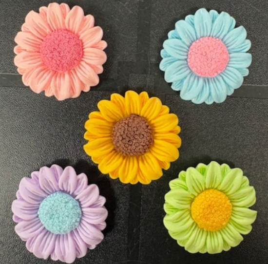 Kleurrijke bloem magneten (5 stuks) 2 van demagneetshop.nl
