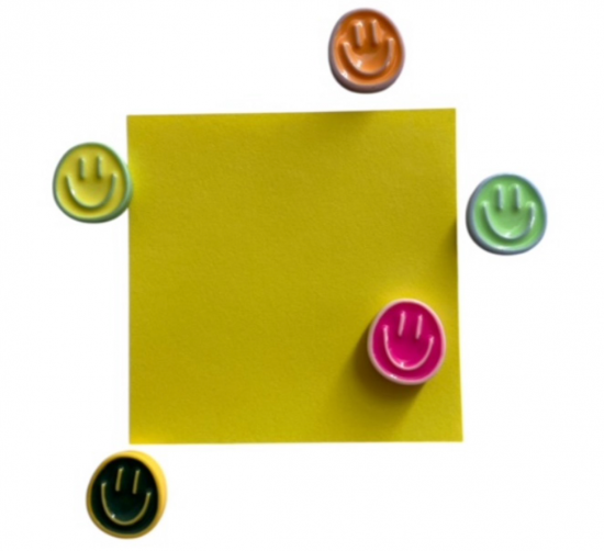 Smiley magneten 4harde kleuren van de magneetshopnl