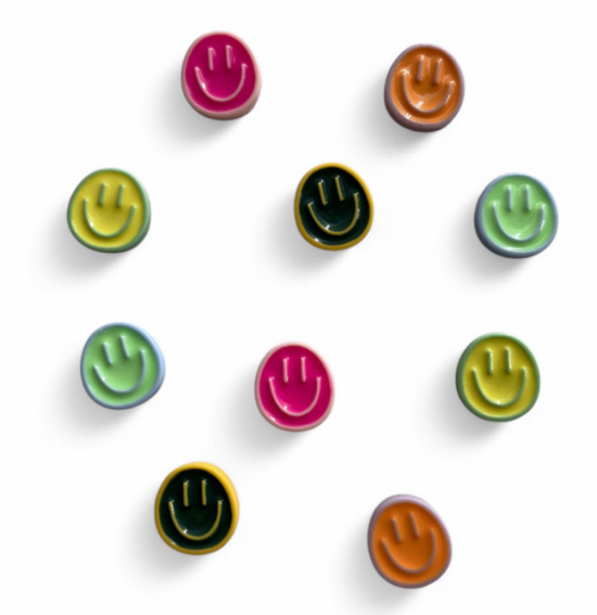 Smiley magneten harde kleuren 2 10 stuks demagneetshopnl